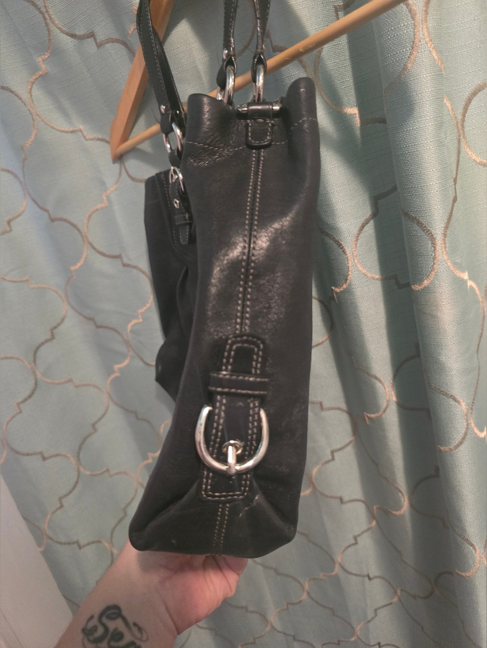 Coach Madison Collection Ashley Sofia Black Pebbled Leather Purse Satchel 14574 - Picture 3 of 12